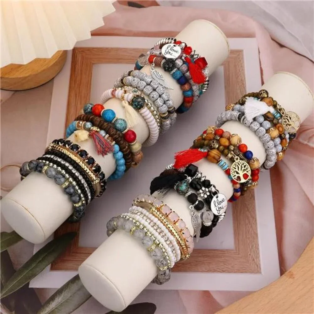 8 Sets Bohemian Stackable Bead Bracelets for Women Stretch - Picture 4 of 8